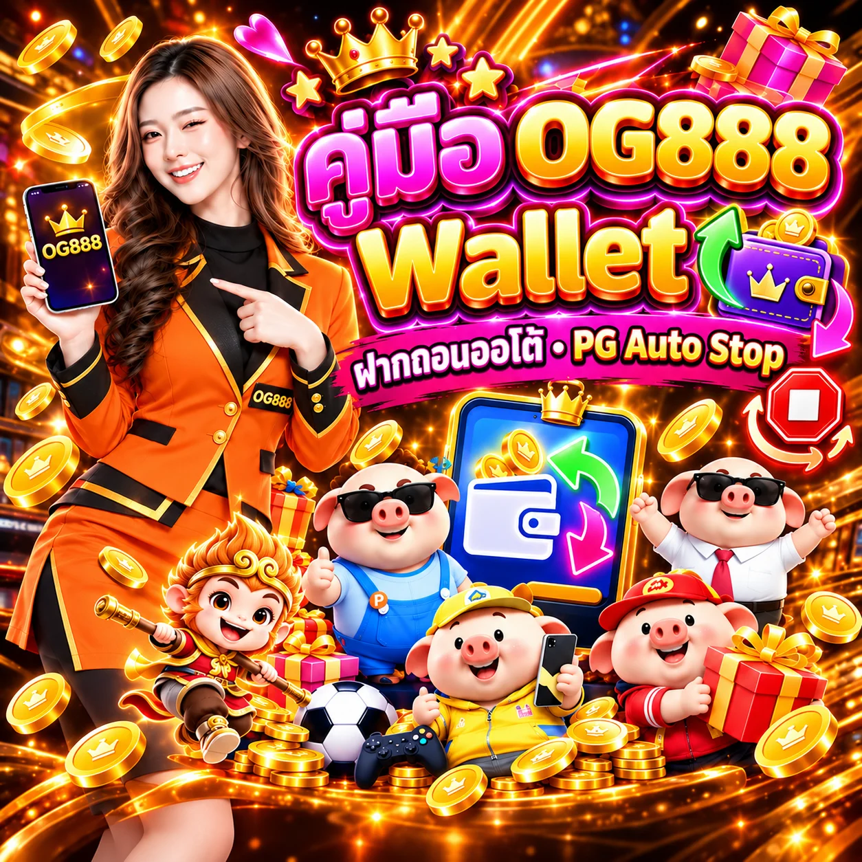 OG888 Wallet ฝากถอนออโต้ และ PG Auto Stop
